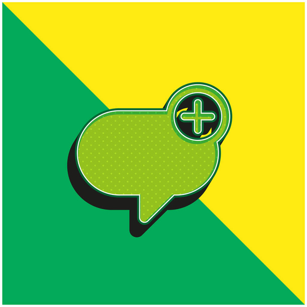 Προσθήκη μηνύματος Πράσινο και κίτρινο σύγχρονο λογότυπο 3d διάνυσμα εικονίδιο - Διάνυσμα, εικόνα