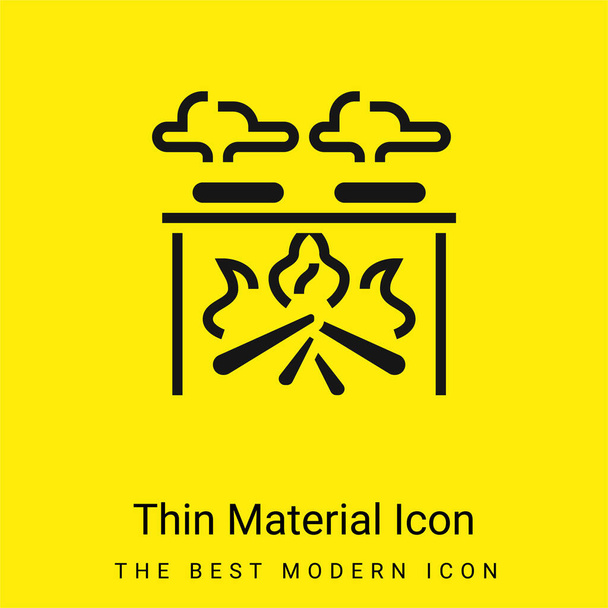 Bonfire minimal bright yellow material icon - Vector, Image