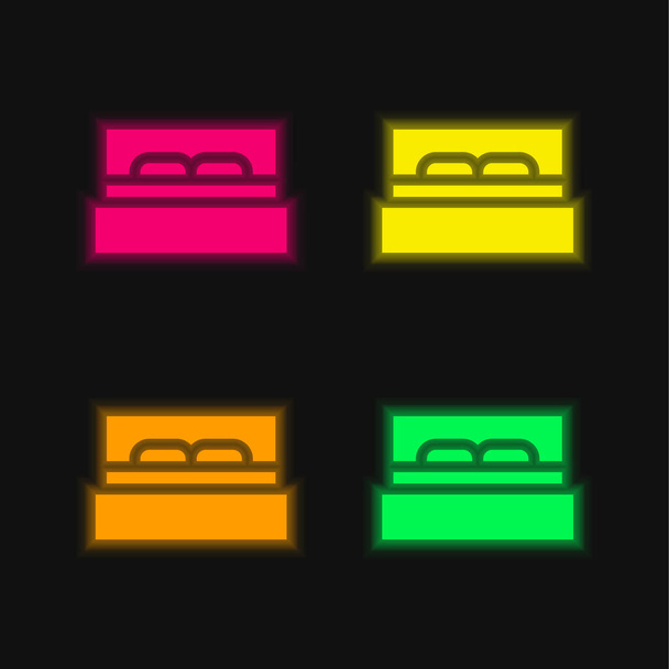 Nocleh čtyři barvy zářící neonový vektor ikona - Vektor, obrázek