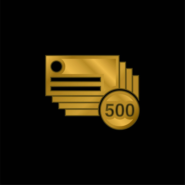 500 Visitenkarten kopieren vergoldete metallische Symbole oder Logovektoren - Vektor, Bild