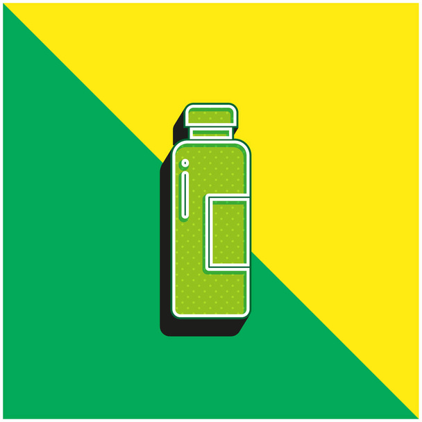 Garrafa verde e amarelo moderno logotipo vetor 3d ícone - Vetor, Imagem