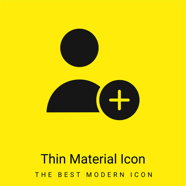Add User minimal bright yellow material icon - Vector, Image