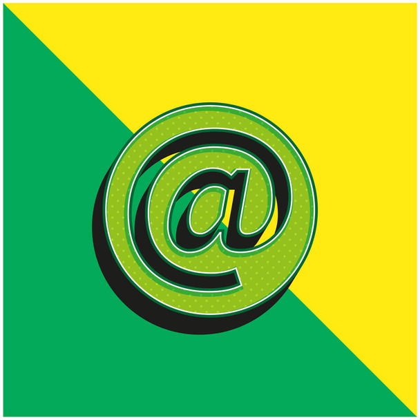 W Symbol Wewnątrz Koło Zielony i żółty nowoczesny 3D wektor ikona logo - Wektor, obraz