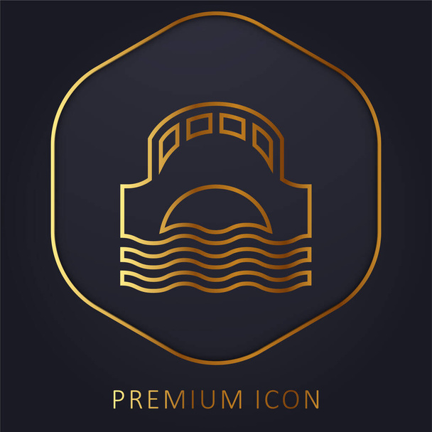 Pont ligne d'or logo premium ou icône - Vecteur, image