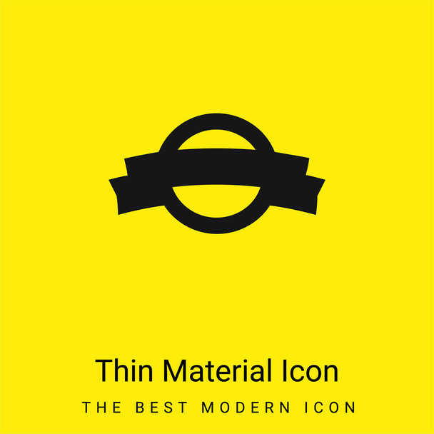 Círculo de premios con una bandera mínima icono de material amarillo brillante - Vector, Imagen