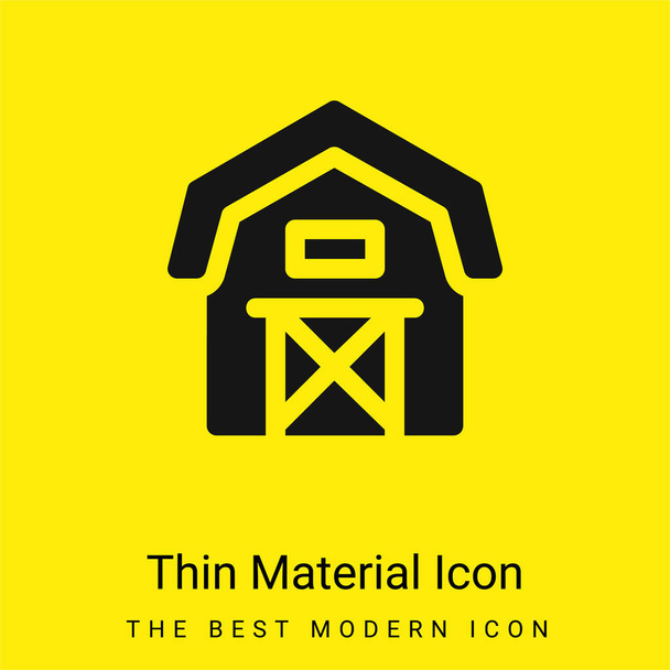 Celeiro ícone material amarelo brilhante mínimo - Vetor, Imagem