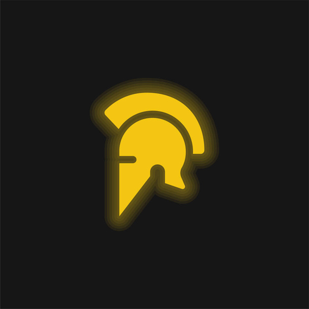 Ares sárga izzó neon ikon - Vektor, kép