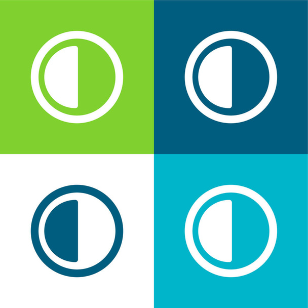 Conjunto de iconos mínimo de cuatro colores plana de 30 minutos - Vector, Imagen