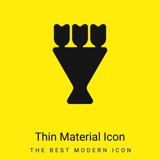 Bouquet minimal jaune vif icône matérielle - Vecteur, image