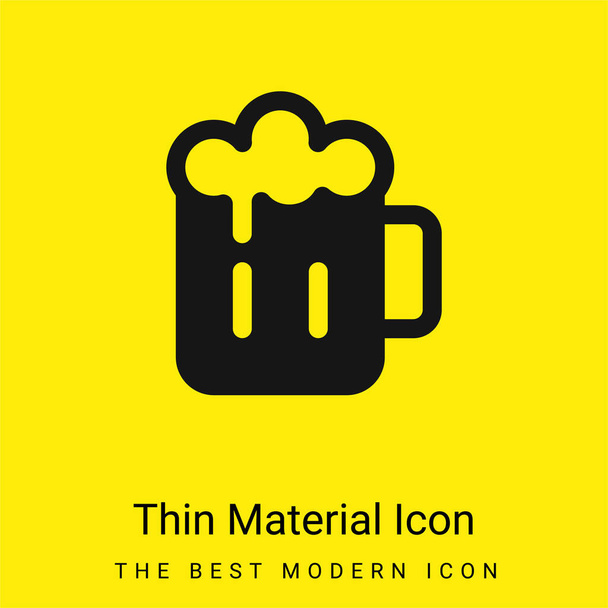 Kubek piwa minimalna jasnożółta ikona materiału - Wektor, obraz