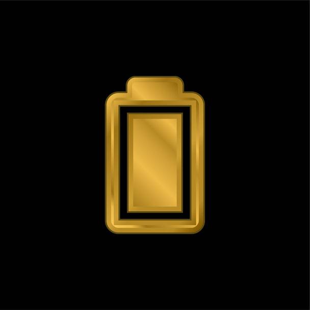 Akkumulátor aranyozott fém ikon vagy logó vektor - Vektor, kép