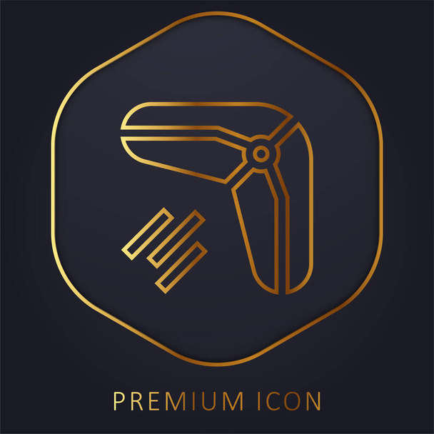 Boomerang golden line premium logo or icon - Vector, Image