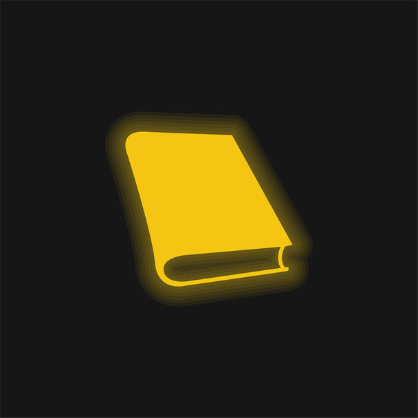 Libro Para Estudio Lectura amarillo brillante icono de neón - Vector, Imagen