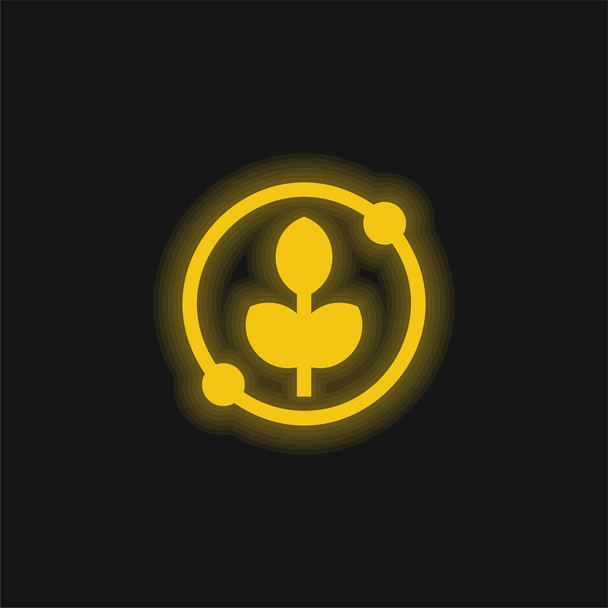 Agronomía amarillo brillante icono de neón - Vector, imagen