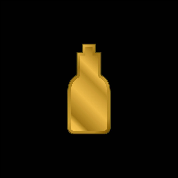 Пляшка з золотим покриттям металева ікона або вектор логотипу
 - Вектор, зображення