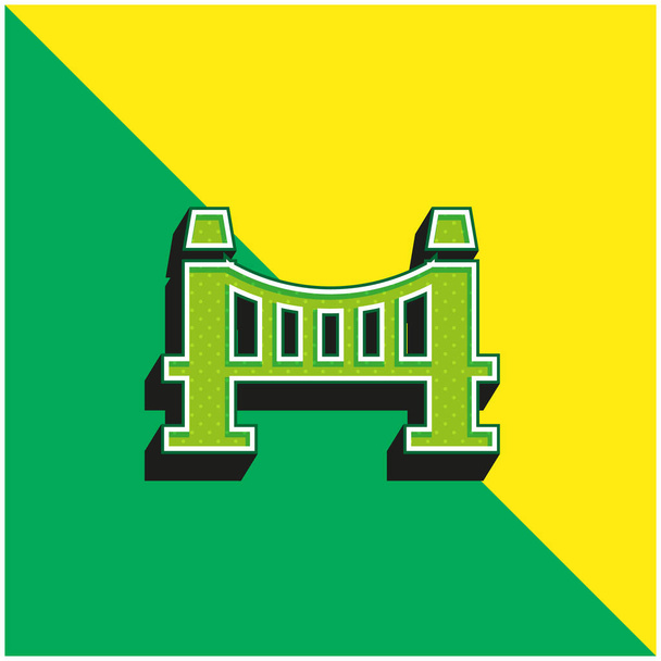 Ponte Logo icona vettoriale 3D moderna verde e gialla - Vettoriali, immagini