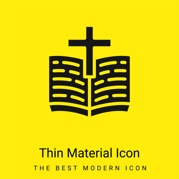 Bible minimal bright yellow material icon - Vector, Image