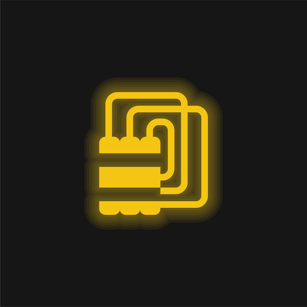 Bomba sarısı parlak neon simgesi - Vektör, Görsel