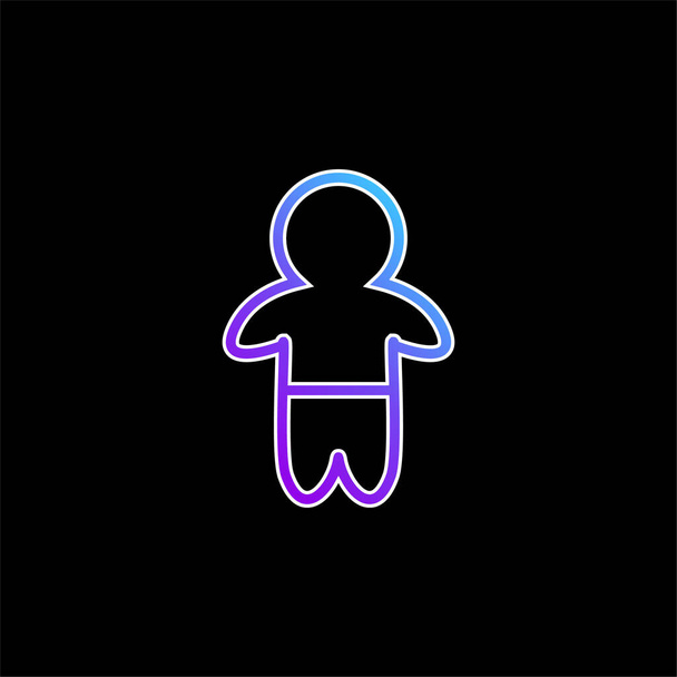 Baby Standing Outline With Pants blue gradient vector icon - Vector, Image