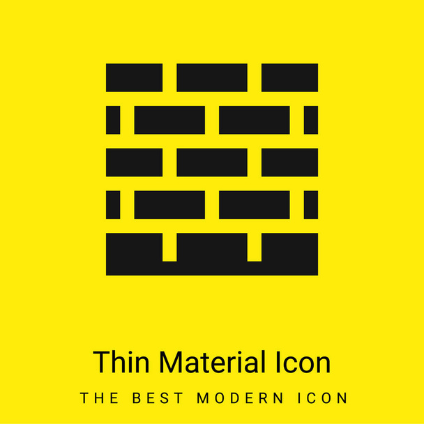 Brickwall mínimo icono de material amarillo brillante - Vector, Imagen