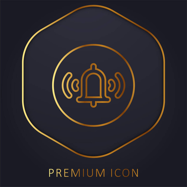 Alarm Button golden line premium logo or icon - Vector, Image