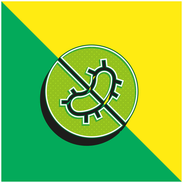 Antibakteriális szövet Zöld és sárga modern 3D vektor ikon logó - Vektor, kép