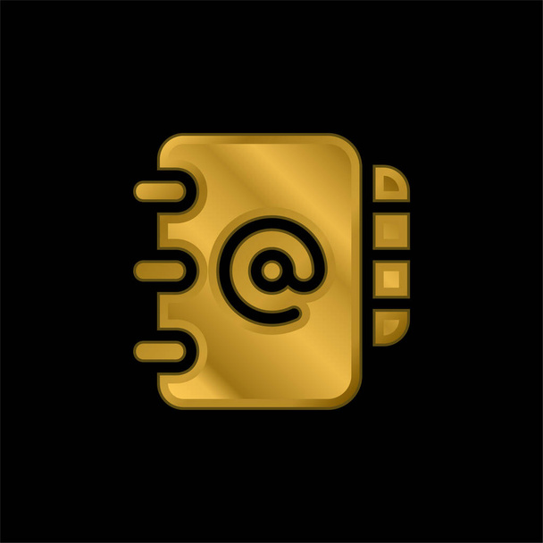 Повестка дня позолоченная металлическая икона или вектор логотипа - Вектор,изображение