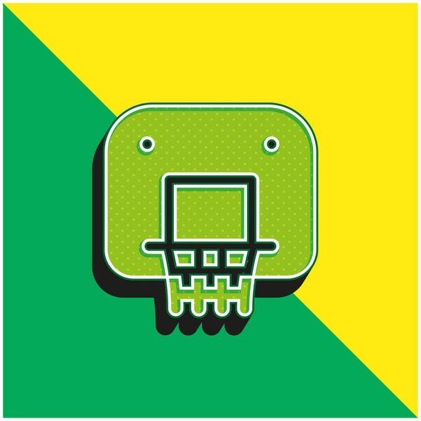 バックボード緑と黄色の現代的な3Dベクトルアイコンのロゴ - ベクター画像