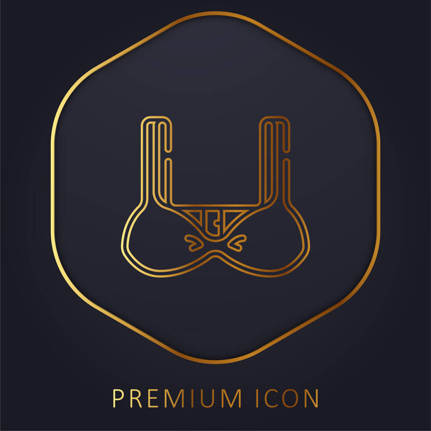 Золота лінія бюстгальтера логотип або значок преміум-класу
 - Вектор, зображення