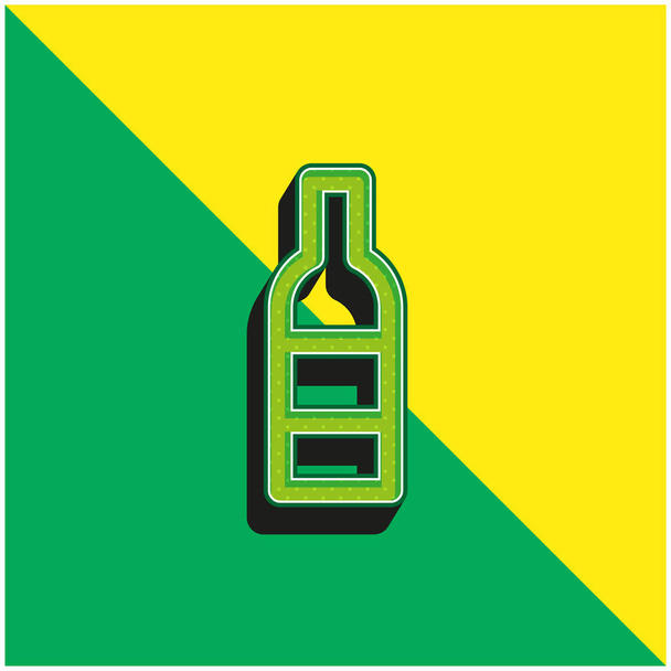 Пляшка зелена і жовтий сучасний 3d векторний логотип ікони - Вектор, зображення