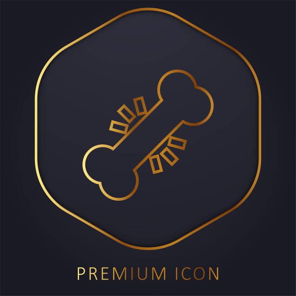 Logotipo o icono premium de línea dorada ósea - Vector, imagen