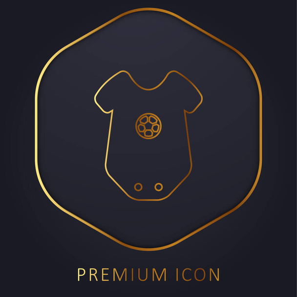 Baby Onesie Clothing With Star Design zlatá čára prémie logo nebo ikona - Vektor, obrázek