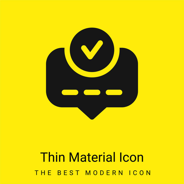 Accepter minime icône de matériau jaune vif - Vecteur, image