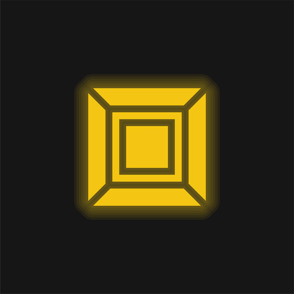 Художня жовта сяюча неонова ікона
 - Вектор, зображення