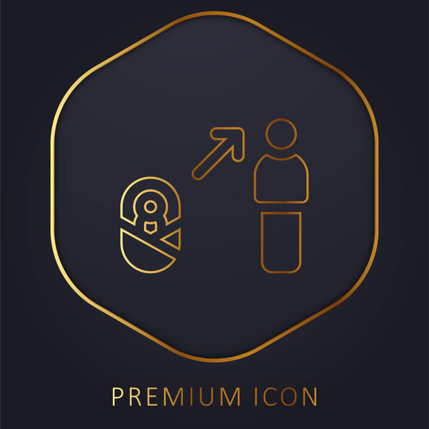 Benefit golden line premium logo or icon - Vector, Image