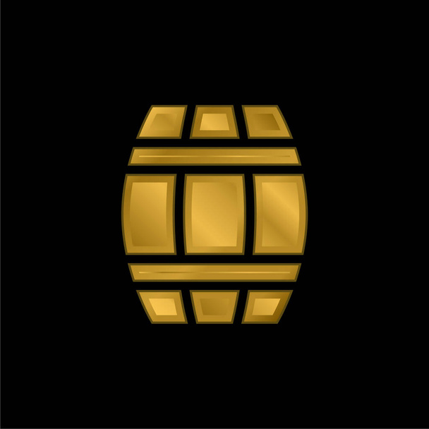 Varil altın kaplama metalik simge veya logo vektörü - Vektör, Görsel