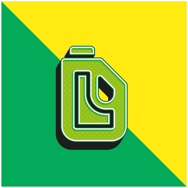 Branqueamento Verde e amarelo moderno logotipo vetor 3d ícone - Vetor, Imagem