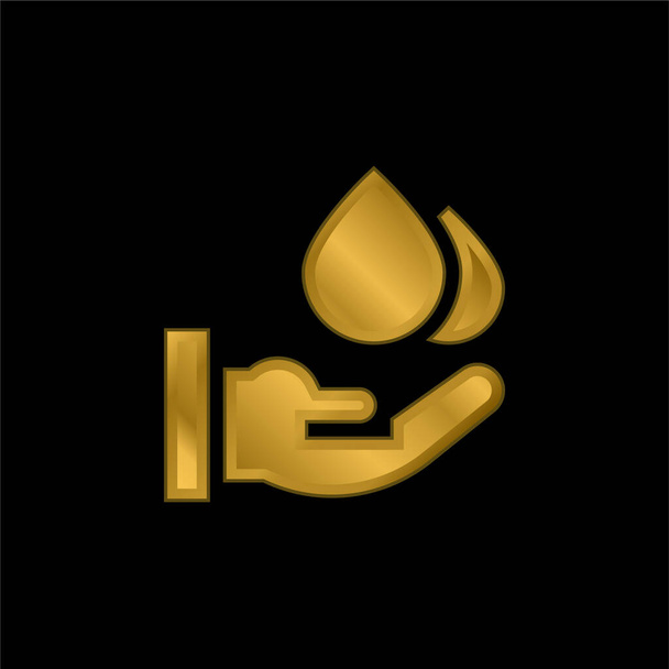 Blood Donation gold plated metalic icon or logo vector - Vector, Image