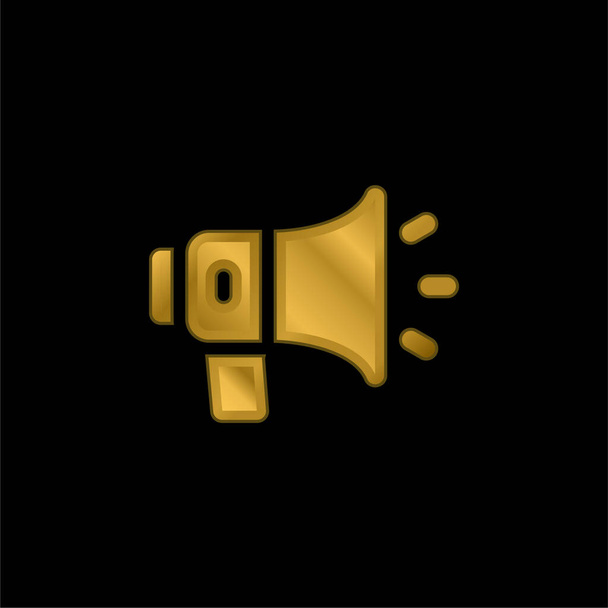 Anuncio icono metálico chapado en oro o vector de logotipo - Vector, imagen