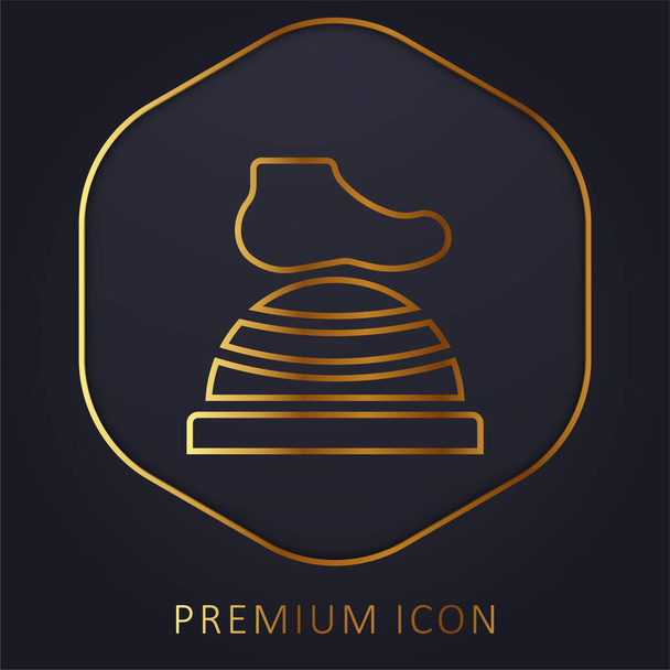 Bosu Ball golden line premium logo or icon - Vector, Image