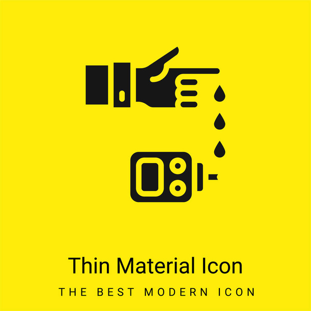 Blood Test minimal bright yellow material icon - Vector, Image