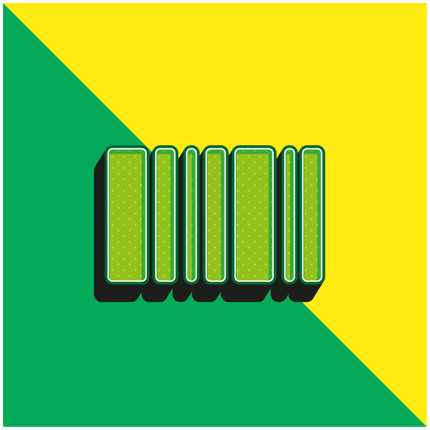 Code à barres Logo vectoriel 3d moderne vert et jaune - Vecteur, image