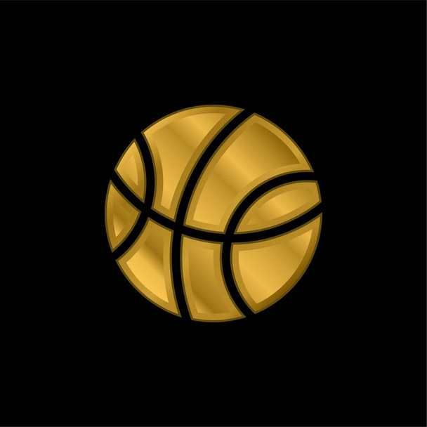 Basketbol altın kaplama metalik simge veya logo vektörü - Vektör, Görsel