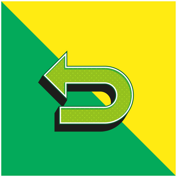 Powrót Zielone i żółte nowoczesne logo wektora 3D - Wektor, obraz