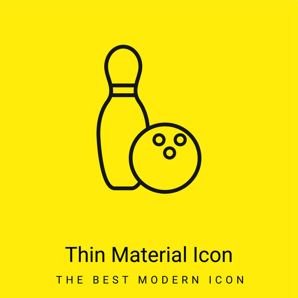 Bowling Bowl And Ball Zarys minimalny jasnożółty materiał ikona - Wektor, obraz