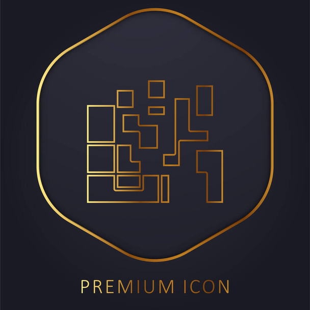 Художні квадрати золота лінія логотип або значок преміум-класу
 - Вектор, зображення