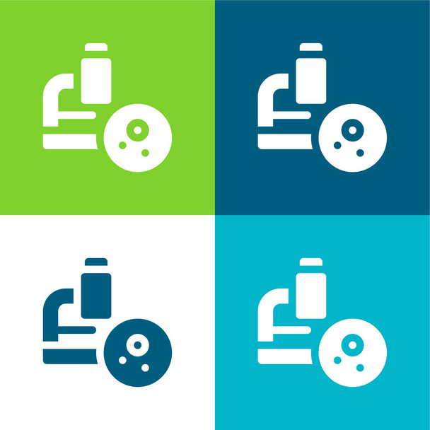 Biopsy Flat four color minimal icon set - Vector, Image