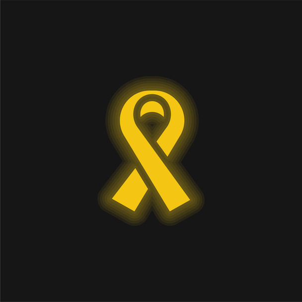 Черная лента желтого сияющего неона - Вектор,изображение