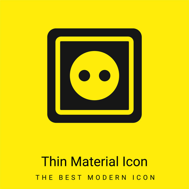 Big Socket minimal bright yellow material icon - Vector, Image
