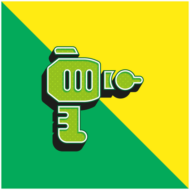 Blaster verde y amarillo moderno logotipo icono del vector 3d - Vector, Imagen